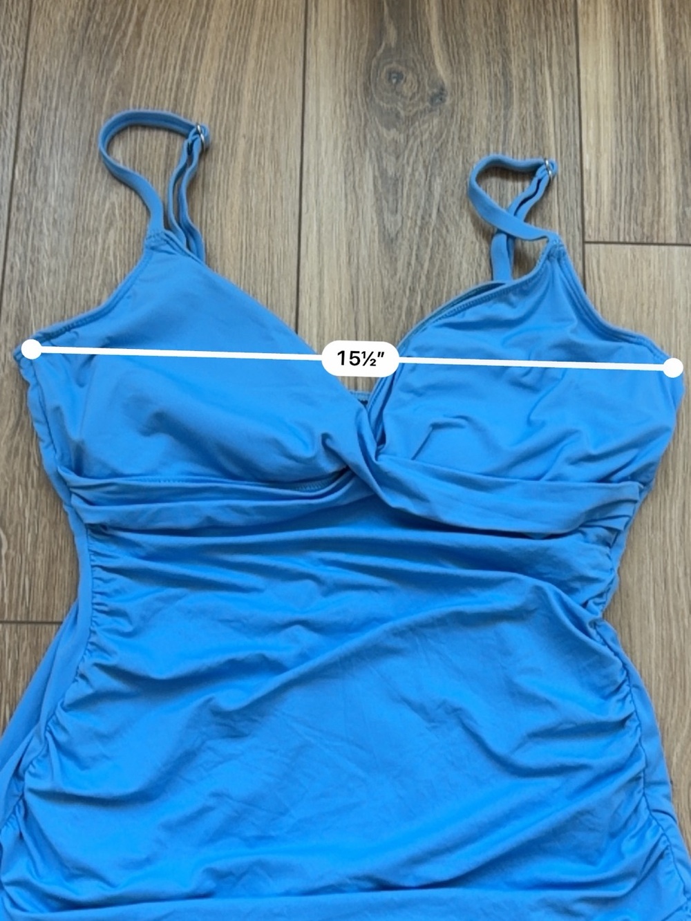 Lauren Ralph Lauren Blue Turquoise Tankini Bathing suit Top size 14 - Picture 6 of 7